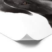 Black Labrador Waterverf Illustration Dog's Name Poster (Hoek)