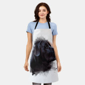 Black Labrador Waterverf Schort (Gedragen)