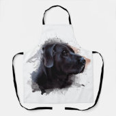 Black Labrador Waterverf Schort (Voorkant)