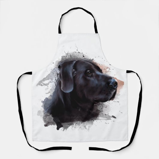 Black Labrador Waterverf Schort (Voorkant)