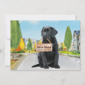 Black Labrador We hebben Cute Dog Moving Aankondiging (Voorkant)