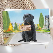 Black Labrador We hebben Cute Dog Moving Aankondiging