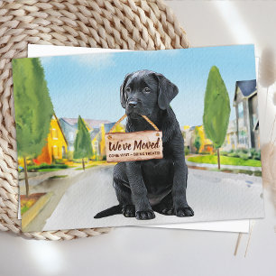 Black Labrador We hebben Cute Dog Moving Aankondiging
