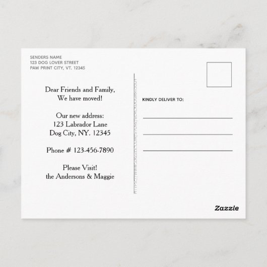 Black Labrador We hebben de aankondiging van Dog M Briefkaart (Achterkant)