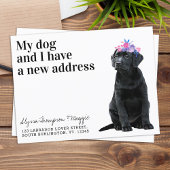 Black Labrador We hebben New Address Dog Moving Aankondigingskaart