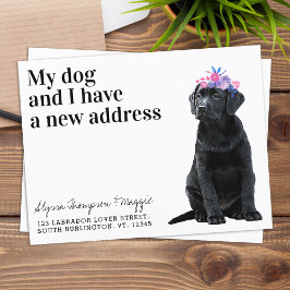 Black Labrador We hebben New Address Dog Moving Briefkaart