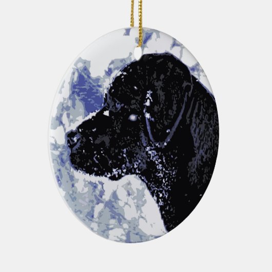 Black Labrador - Winter Wonderland Keramisch Ornament (Rechts)