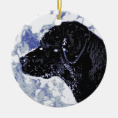 Black Labrador - Winter Wonderland Keramisch Ornament (Voorkant)