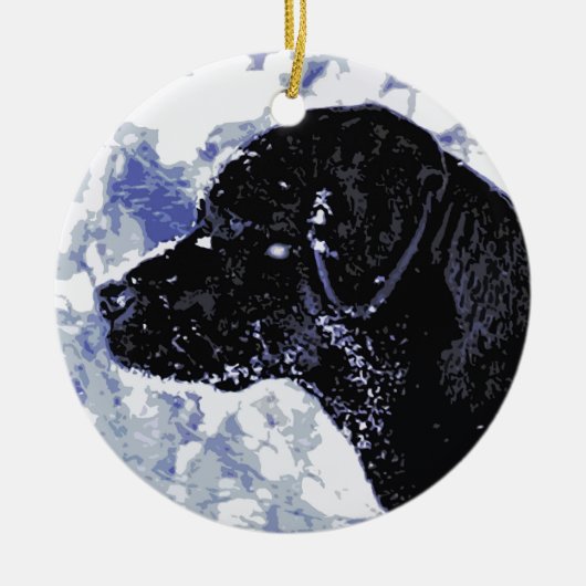 Black Labrador - Winter Wonderland Keramisch Ornament (Voorkant)