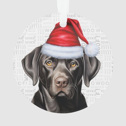 Black Labrador with Name and Photo Christmas Ornament (achterkant)