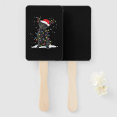 Black Labrador Xmas Dog Christmas Tree Light Class Handwaaier (Voorkant en achterkant)