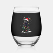 Black Labrador Xmas Dog Christmas Tree Light Class Wijnglas Zonder Voet (Voorkant)