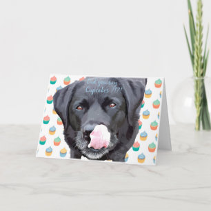 Black Labrador - Zei je Cupcakes verjaardag? Kaart