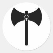 Black Labrys Ronde Sticker (Voorkant)