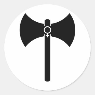 Black Labrys Ronde Sticker