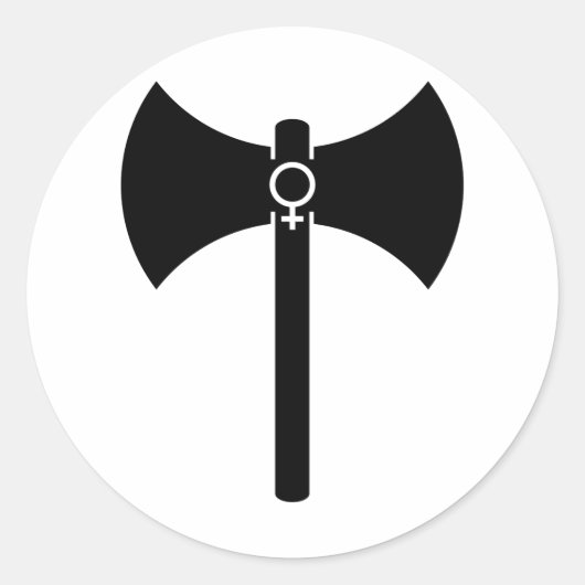 Black Labrys Ronde Sticker (Voorkant)