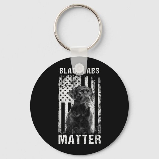 Black Labs Labrador Retriever Sleutelhanger (Voorkant)