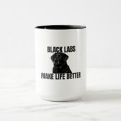Black Labs Make Life Better – Black Lab Coffee Mok (Midden)