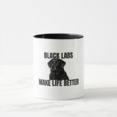 Black Labs Make Life Better – Black Lab Coffee Mok (Midden)