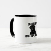Black Labs maken het leven beter – Black Lab Coffe Mok (Voorkant links)