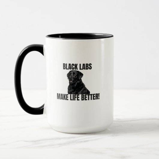 Black Labs maken het leven beter! – Tweekantige mo Mok (Links)