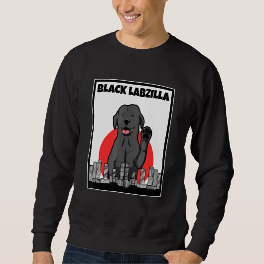 Black Labzilla Lab Labrador Retriever Dogs Trendy Trui (Voorkant)