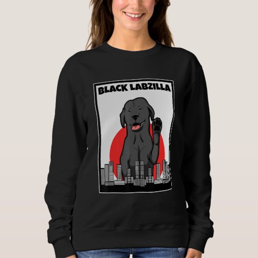 Black Labzilla Lab Labrador Retriever Dogs Trendy Trui (Voorkant)