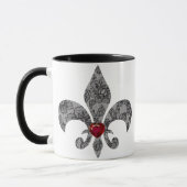 Black Lace 1 Fleur De Lis Mok (Links)