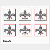 Black Lace 1 Fleur De Lis Sticker (Vel)