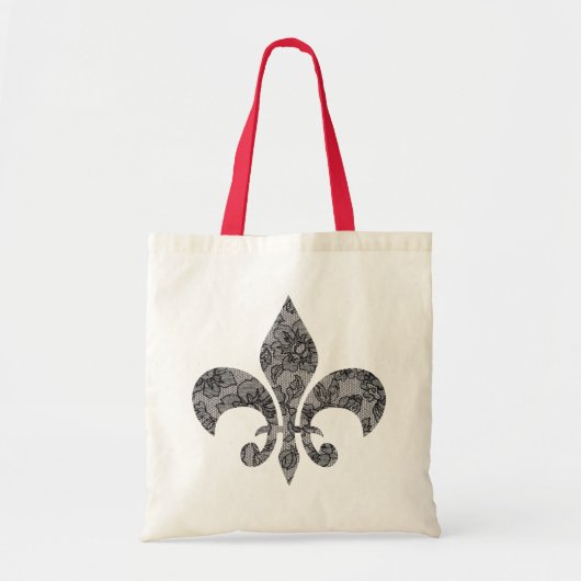 Black Lace 1 Fleur De Lis Tote Bag (Voorkant)