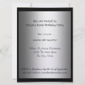 Black Lace 50th Birthday Party Invitation Black Kaart (Achterkant)