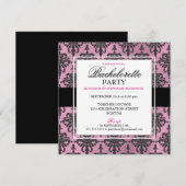 Black Lace Bachelorette Party-uitnodigingen Hot PI Kaart (Voorkant / Achterkant)