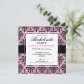 Black Lace Bachelorette Party-uitnodigingen Hot PI Kaart (Staand voorkant)