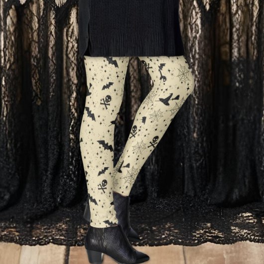 Black Lace Bat Witch Petten Schedels Neutraal Hall Leggings