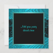 Black Lace Blauwgroen Zebra vrijgezellenfeest Kaart (Achterkant)