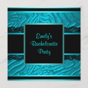 Black Lace Blauwgroen Zebra vrijgezellenfeest Kaart