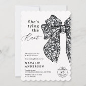 Black Lace Bow Ze bindt het knoop Vrijgezellenfees Kaart (Voorkant)