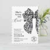 Black Lace Bow Ze bindt het knoop Vrijgezellenfees Kaart (Staand voorkant)