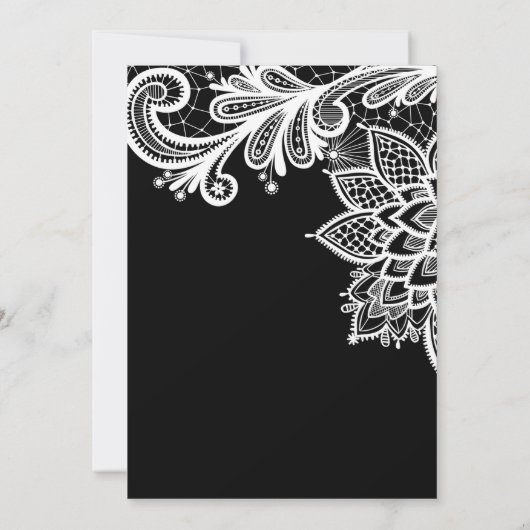 Black  Lace Bridal Shower-uitnodiging Kaart (Achterkant)