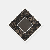 Black lace burlap en linnapkins servet (Hoek)