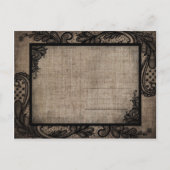 Black Lace Burlap Modern Gothic Save the Date Aankondigingskaart (Achterkant)