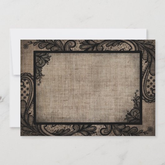 Black Lace Burlap Moderne Gothic Dank u Bedankkaart (Achterkant)