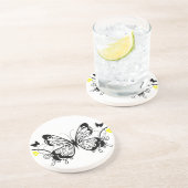 Black Lace Butterflies 10 Zandsteen Onderzetter (Zijkant)