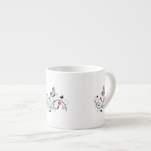 Black Lace Butterflies 4 Espresso Kop (Voorkant rechts)