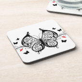 Black Lace Butterflies 7 Bier Onderzetter (Linkerzijde)