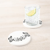 Black Lace Butterflies 8 Zandsteen Onderzetter (Zijkant)