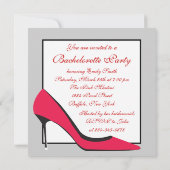 Black Lace Corset Red High Heel Bachelorette Party Kaart (Achterkant)