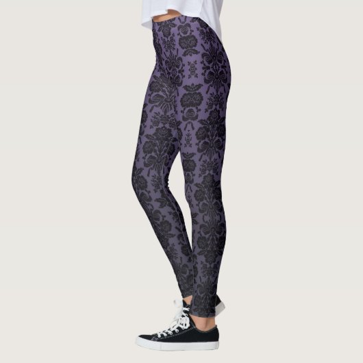 Black Lace Damask Pattern Leggings (Links)