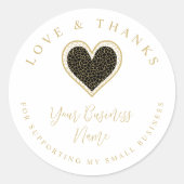 Black Lace Effect Heart Love & Thanks Supporting  Ronde Sticker (Voorkant)