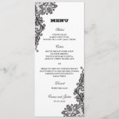 Black Lace Elegant Wedding Menu (Voorkant)